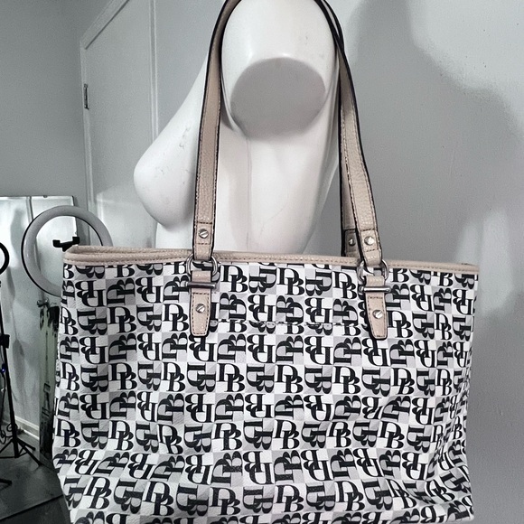 Dana Buchman Black and Purple Tote Bag - Picture 2 of 7